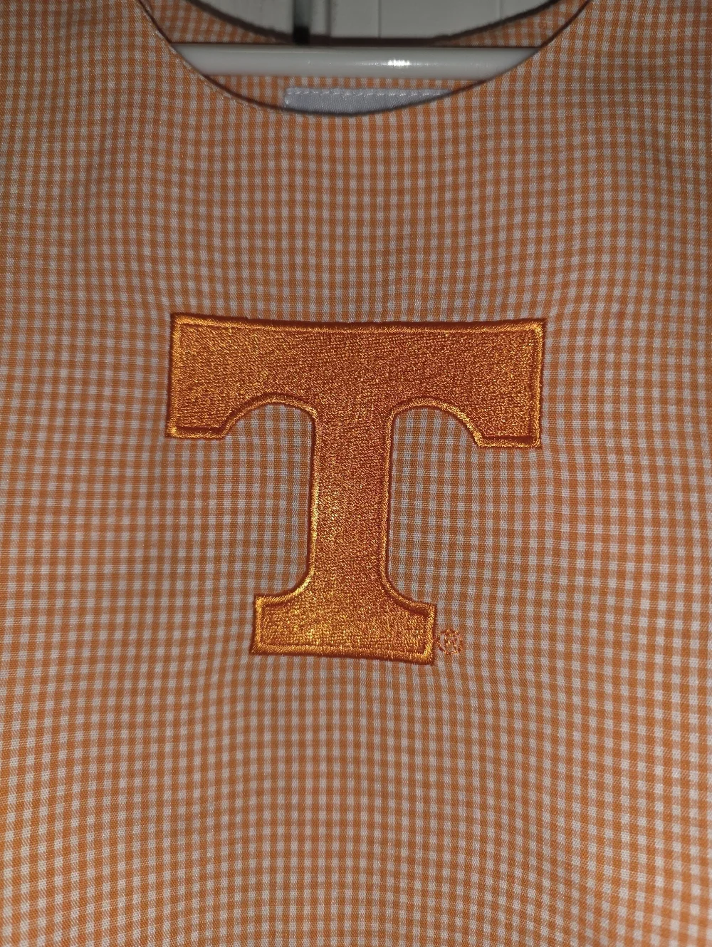 University of Tennessee Viva La Fete Infant 12M Orange Gingham Baby Romper - Picture 4 of 4
